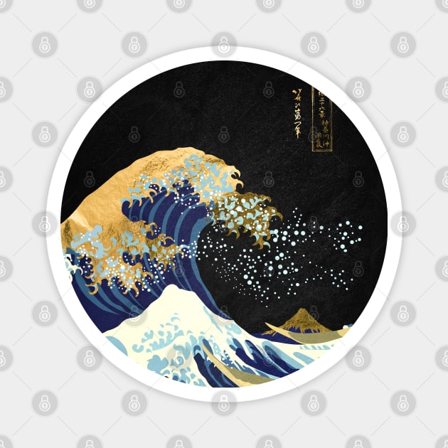 Golden Great Wave off Kanagawa Magnet by GreekTavern